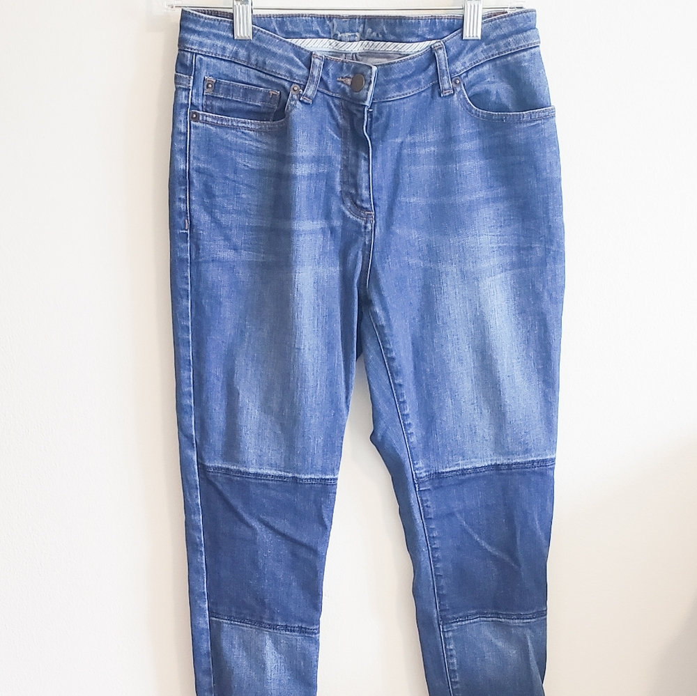 Boden Patch Knee Ankle Zip Skinny Jeans